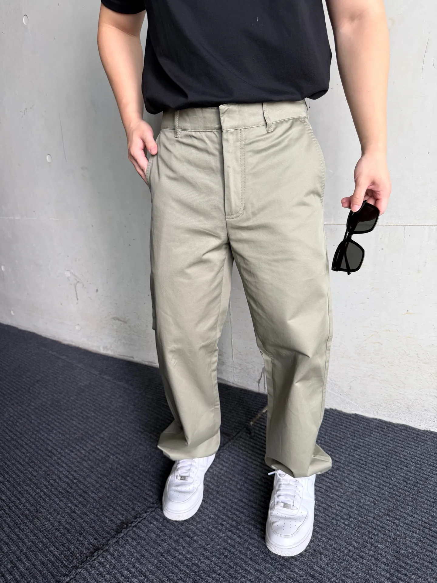 Louis Vuitton/Louis Vuitton pocket leather silk cotton crepe trousers